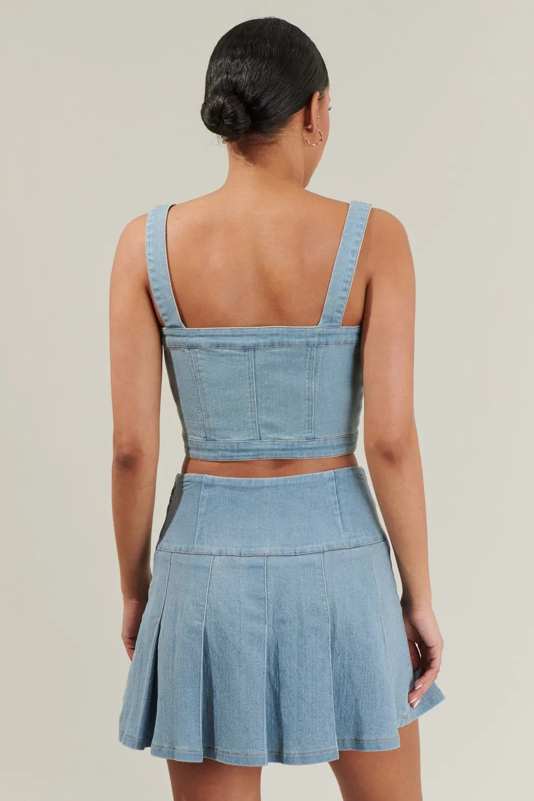 Denim Daze Button Up Cropped Top - Golden Hour BoutiqueCrop Tops