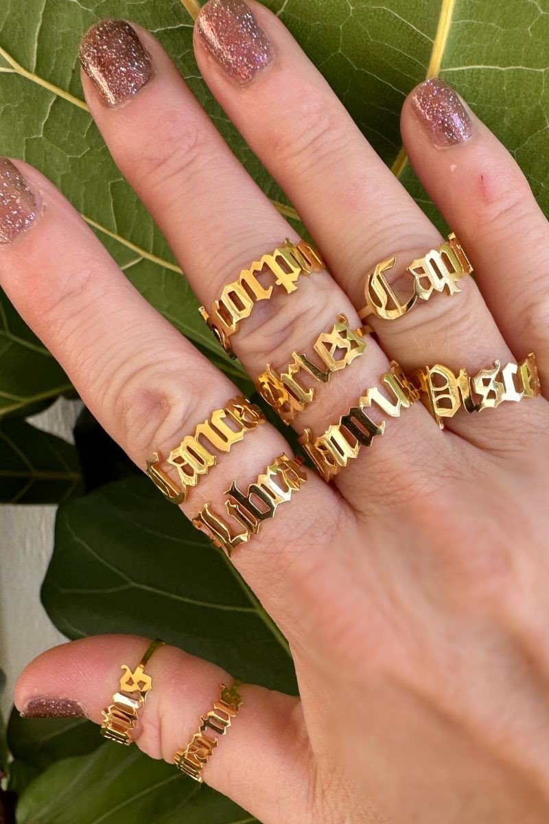 Gold Zodiac Sign Ring - Golden Hour Boutique