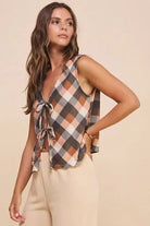 Harvest Plaid Tie Vest - Golden Hour BoutiqueVests