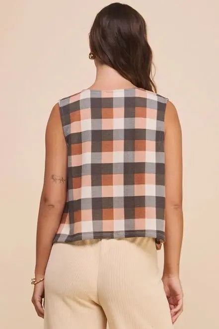Harvest Plaid Tie Vest - Golden Hour BoutiqueVests