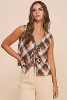 Harvest Plaid Tie Vest - Golden Hour BoutiqueVests