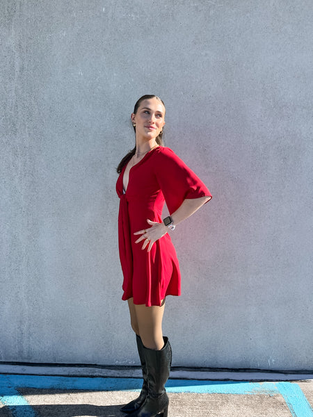 Lady In Red Mini Dress
