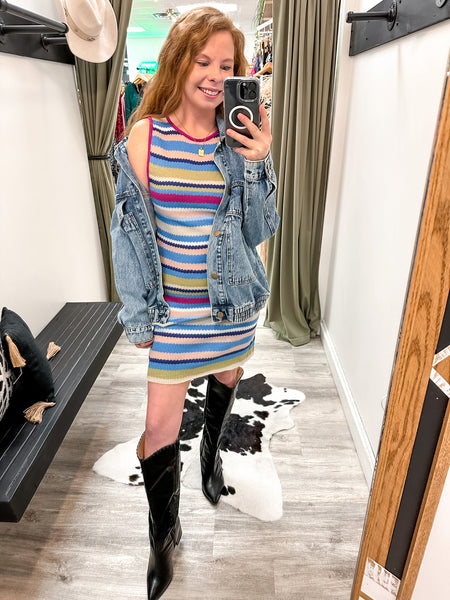 Color Pop Stripe Sweater Dress