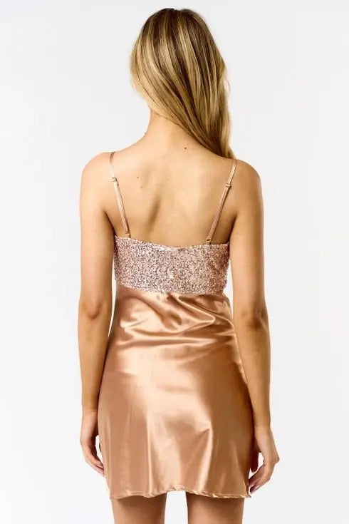 Luxe Only Satin Mini Dress - Golden Hour BoutiqueMini Dresses