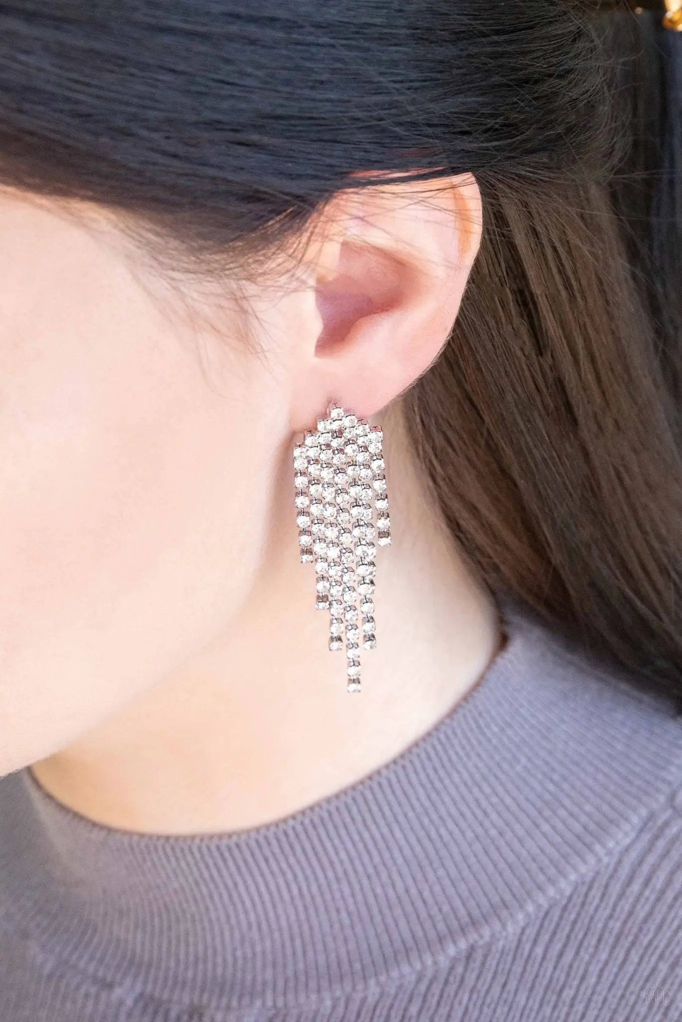 Rhinestone Tassel Earrings - Golden Hour Boutique