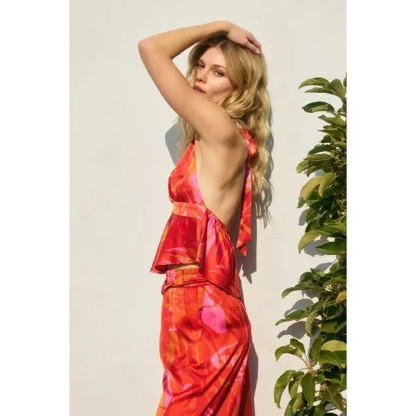 Sunset Flame Halter Top - Golden Hour BoutiqueTops