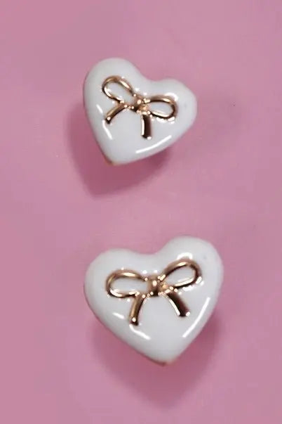 Sweetheart Bow Stud Earrings - Golden Hour BoutiqueEarrings