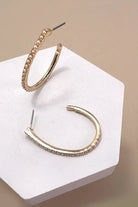 U - Shape Pearl Edge Hoop Earrings - Golden Hour BoutiqueEarrings