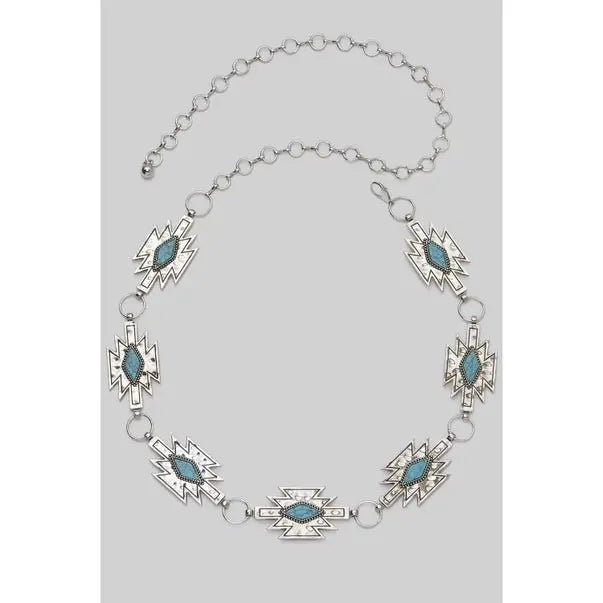 Western Aztec Concho Chain Belt - Golden Hour BoutiqueBelts