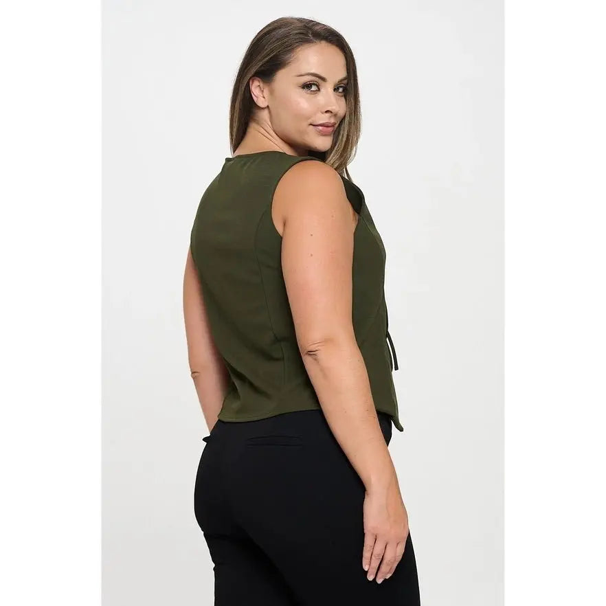 Wrap Me Up Tie Vest Top - Golden Hour BoutiqueTops