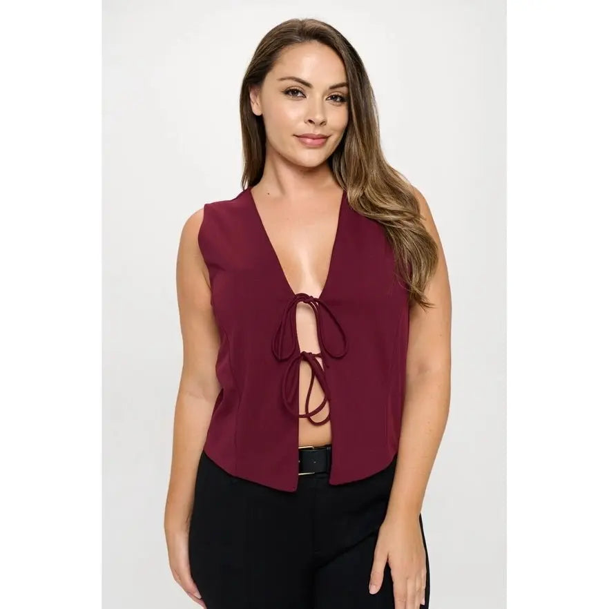 Wrap Me Up Tie Vest Top - Golden Hour BoutiqueTops