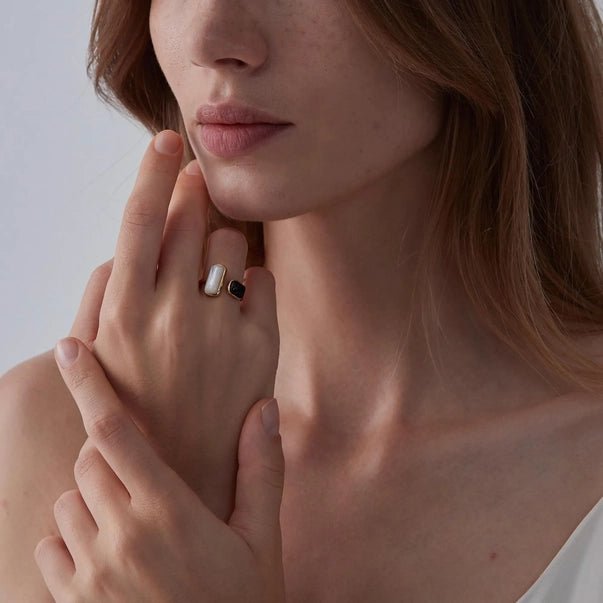 Agate Onyx Harmony Ring - Golden Hour BoutiqueRings