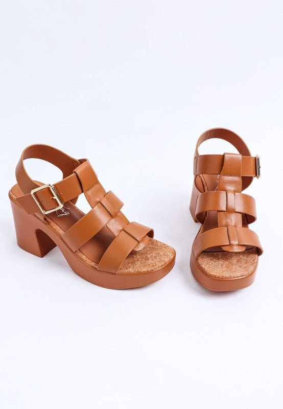 Avalon Chunky Pin Buckle Platform Heels - Golden Hour Boutique