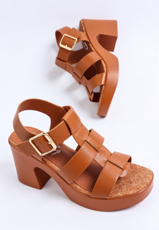 Avalon Chunky Pin Buckle Platform Heels - Golden Hour Boutique