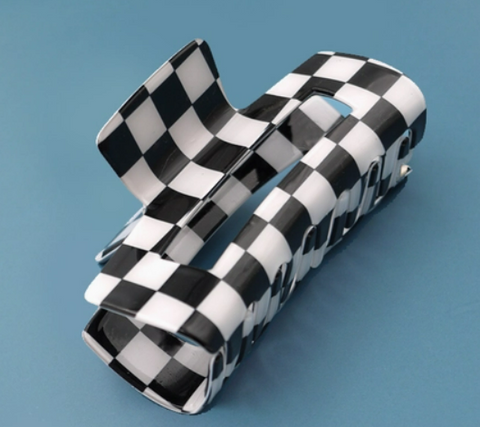 Checkered Hair Claw Clip