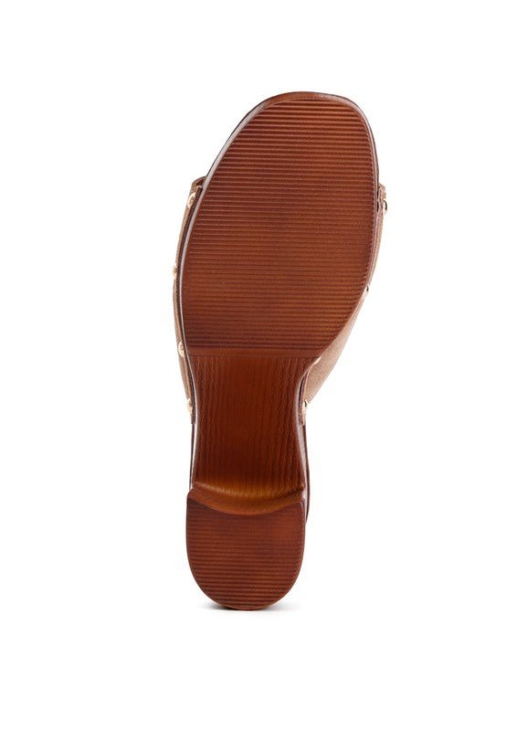 Cartera Suede High Block Heel Mules - Golden Hour Boutique