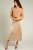 Champagne Ease Satin Midi Dress - Golden Hour BoutiqueMidi Dresses