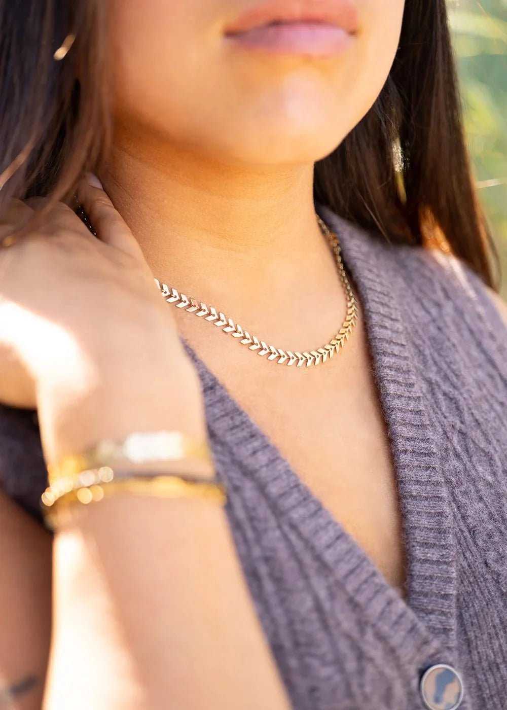 Chevron Chain Necklace - Golden Hour BoutiqueNecklaces