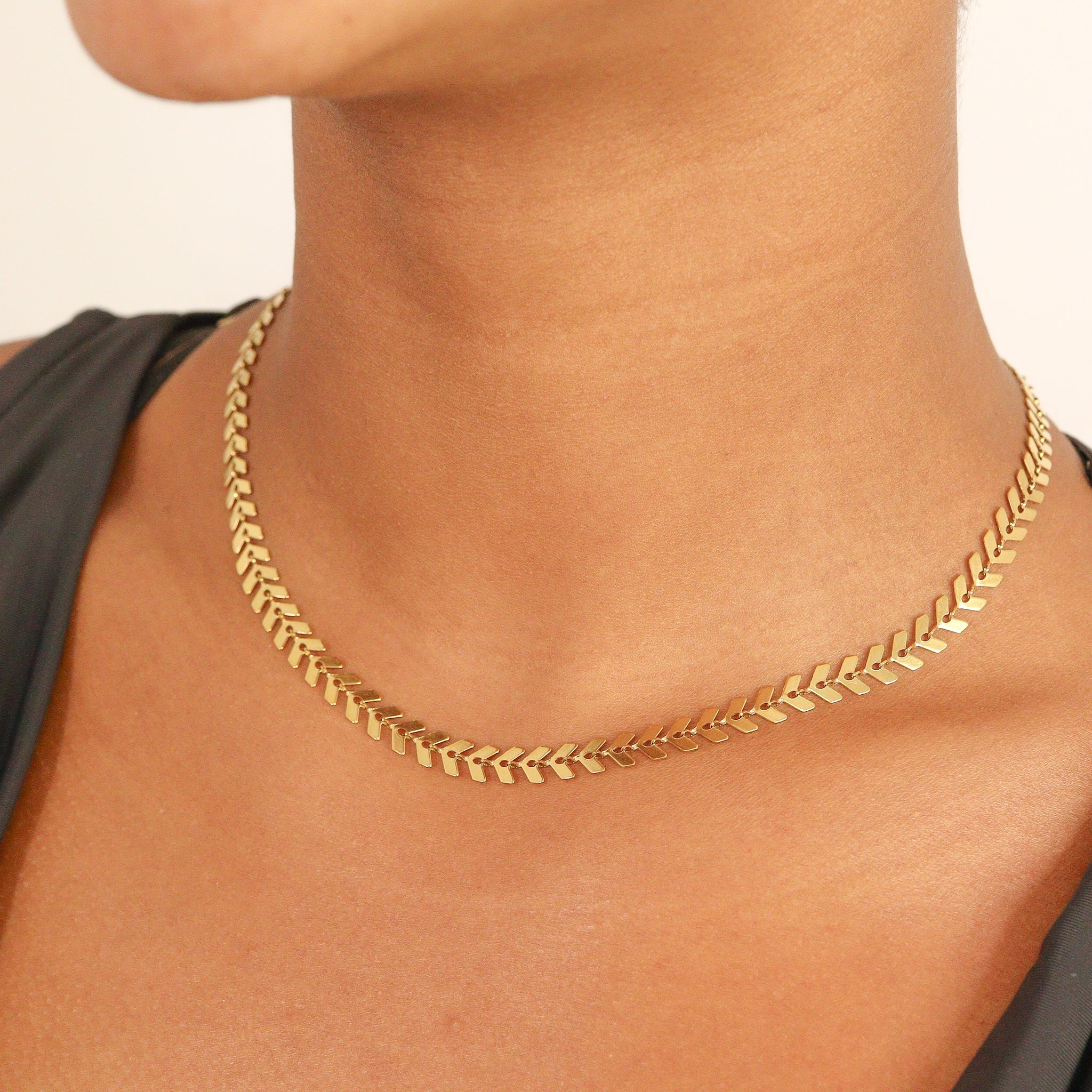 Chevron Chain Necklace - Golden Hour BoutiqueNecklaces
