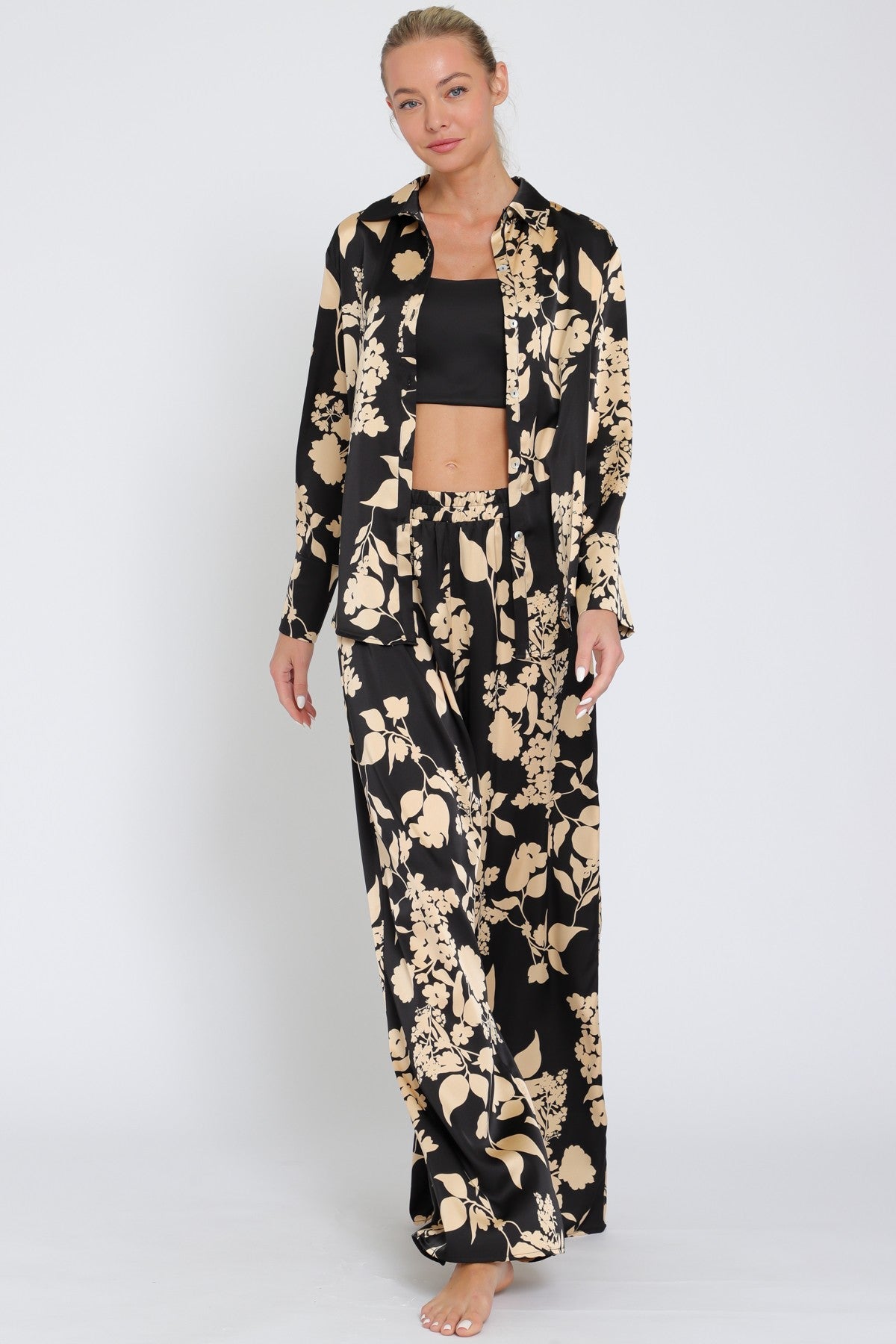 City Vibes Satin Pants - Golden Hour BoutiqueWide Leg Pants