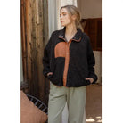 Colorblock Snap Button Down Shacket - Golden Hour BoutiqueShacket
