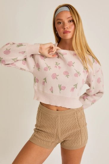 Cottage Charm Floral Sweater - Golden Hour BoutiqueSweater
