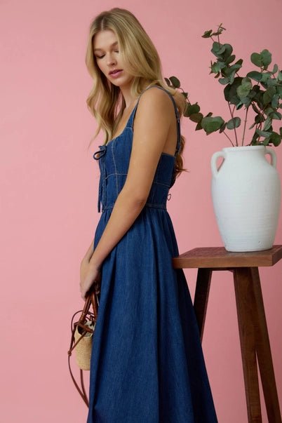 Country Love Denim Dress - Golden Hour BoutiqueMidi Dresses