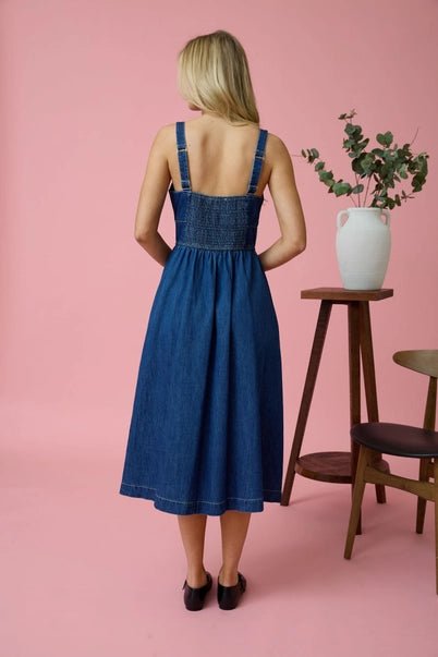Country Love Denim Dress - Golden Hour BoutiqueMidi Dresses
