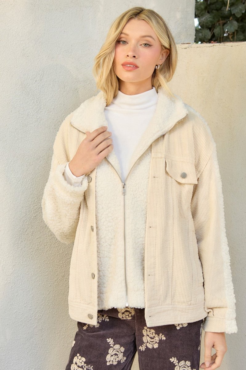 Cozy Luck Corduroy Mix Jacket - Golden Hour BoutiqueJackets