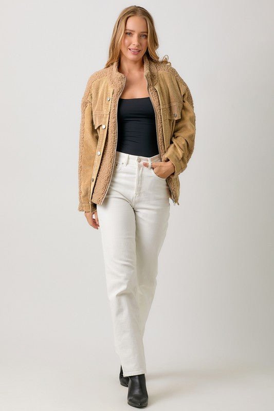 Cozy Luck Corduroy Mix Jacket - Golden Hour BoutiqueJackets