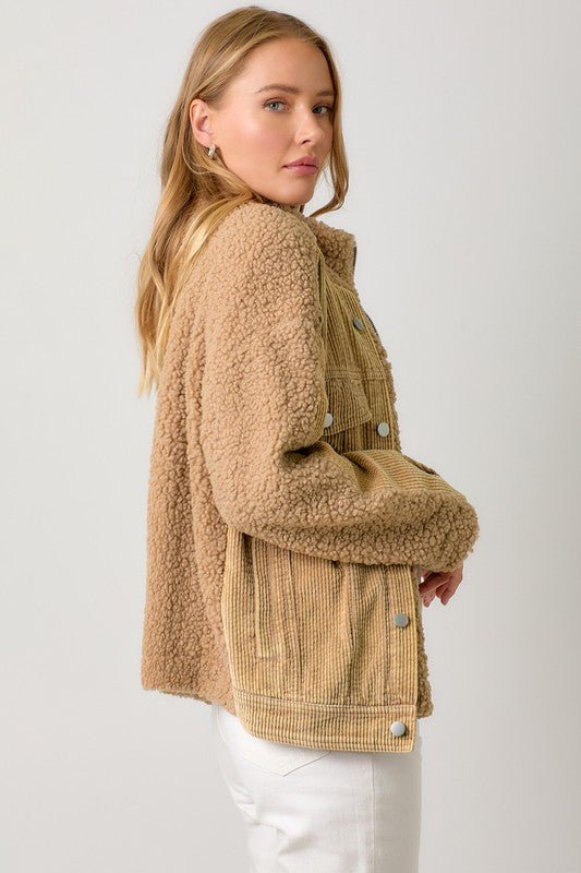 Cozy Luck Corduroy Mix Jacket - Golden Hour BoutiqueJackets