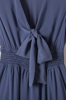 Deep V - Neck Knotted Front Layered Flare Mini Dress - Golden Hour Boutique