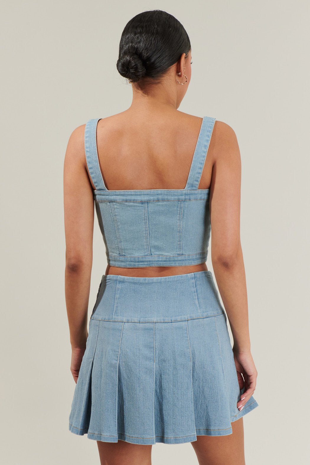 Denim Daze Button Up Cropped Top - Golden Hour BoutiqueCrop Tops