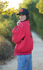 Double Blind Trucker with Red Smiley Face - Golden Hour BoutiqueTrucker Hat