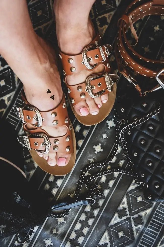 Double Buckle Down Sandals - Golden Hour BoutiqueSandals