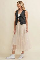 Dusk to Denim Tie Front Vest - Golden Hour BoutiqueVests