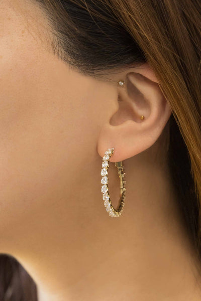 All Around Crystal Hoop Earrings