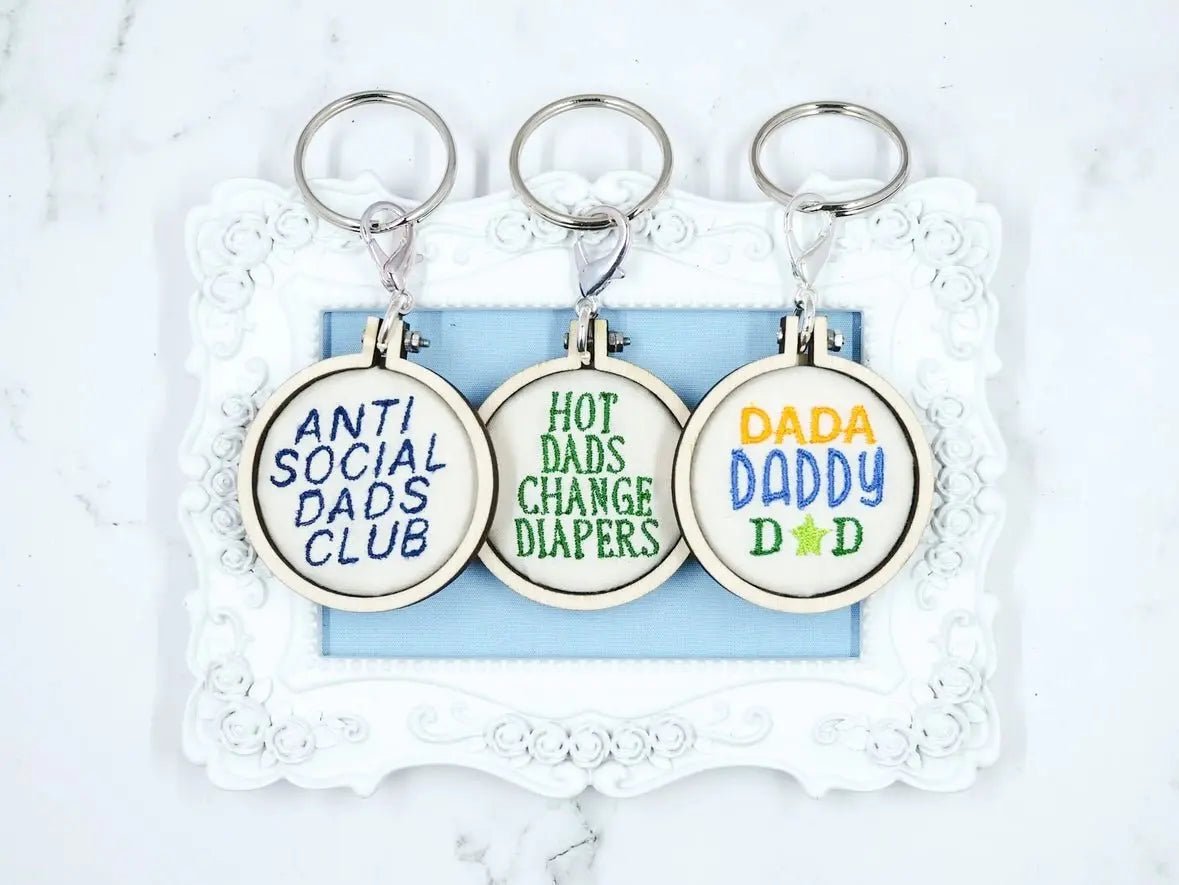 Embroidered Dad Keychains - Golden Hour BoutiqueGifts