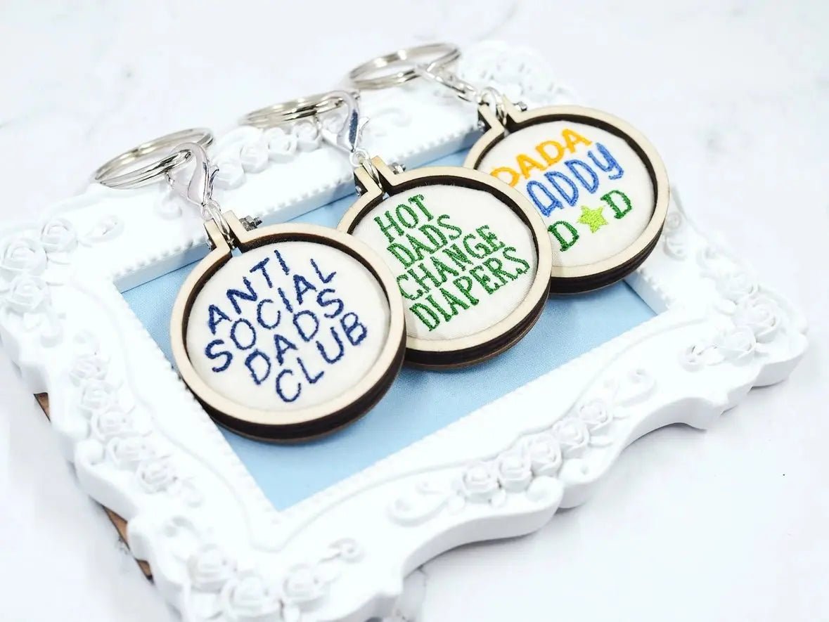 Embroidered Dad Keychains - Golden Hour BoutiqueGifts
