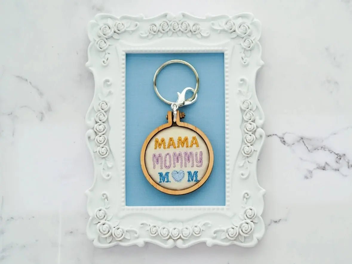 Embroidered Moms Keychains - Golden Hour BoutiqueGifts