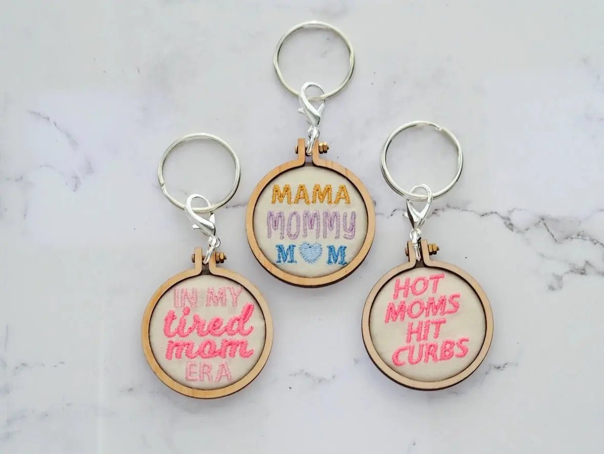 Embroidered Moms Keychains - Golden Hour BoutiqueGifts