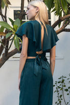 Emerald Flow Wide Leg Pants - Golden Hour BoutiquePants