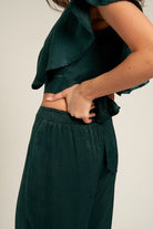Emerald Flutter Crop Top - Golden Hour BoutiqueCrop Tops