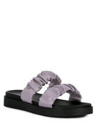 FAUX LEATHER RUCHED STRAP PLATFORM SANDALS - Golden Hour Boutique