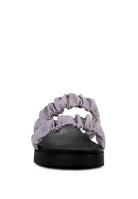 FAUX LEATHER RUCHED STRAP PLATFORM SANDALS - Golden Hour Boutique