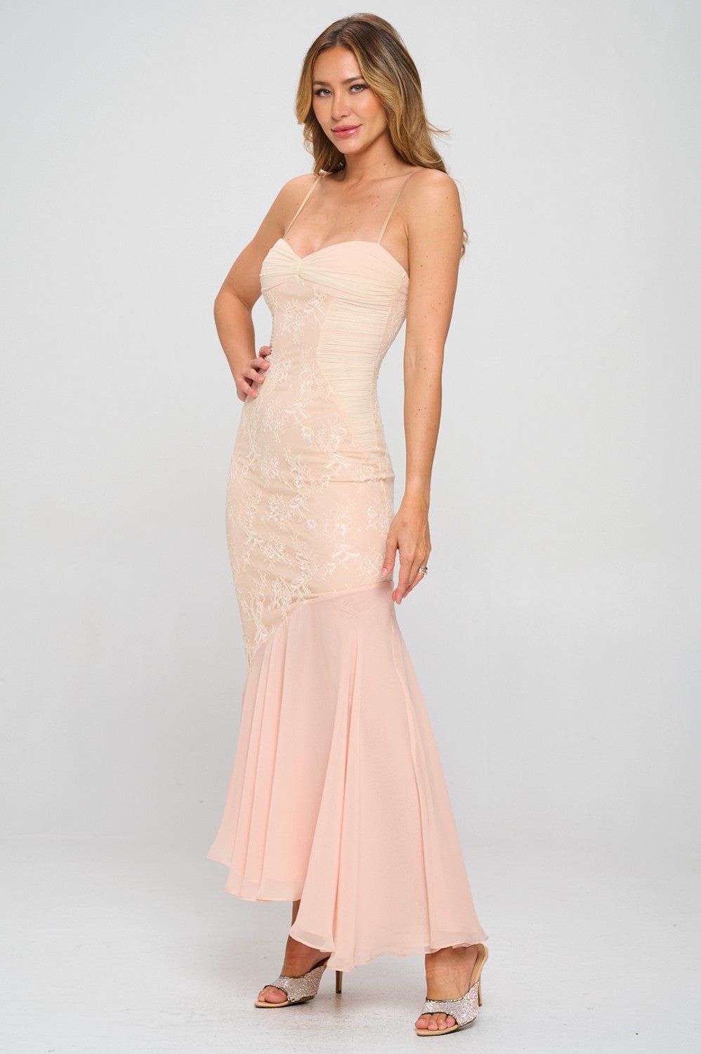 Feeling Lovely Lace Ruffle Maxi Dress - Golden Hour Boutiquemaxi dresses