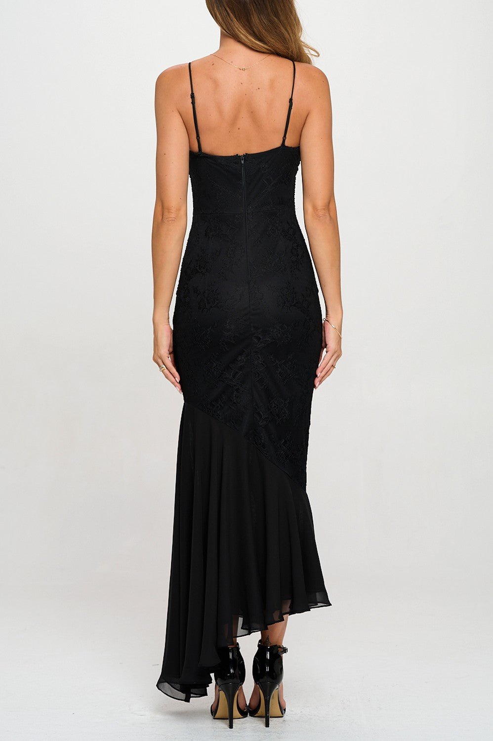 Feeling Lovely Lace Ruffle Maxi Dress - Golden Hour Boutiquemaxi dresses