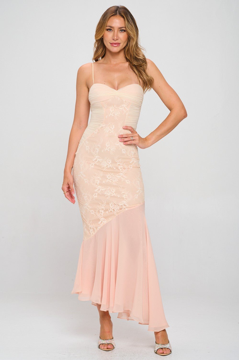 Feeling Lovely Lace Ruffle Maxi Dress - Golden Hour Boutiquemaxi dresses