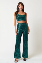 Festive Glow Sequin Pants - Golden Hour Boutique