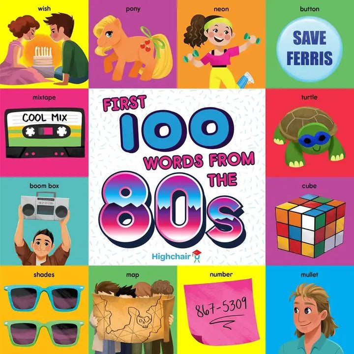 First 100 Words from the 1980s Book - Golden Hour Boutique